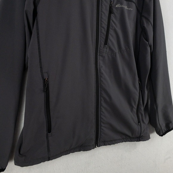 Eddie Bauer Jacket Men's Medium Gray Windfoil Elite Jacket Lined Furry Fleece - Picture 3 of 14